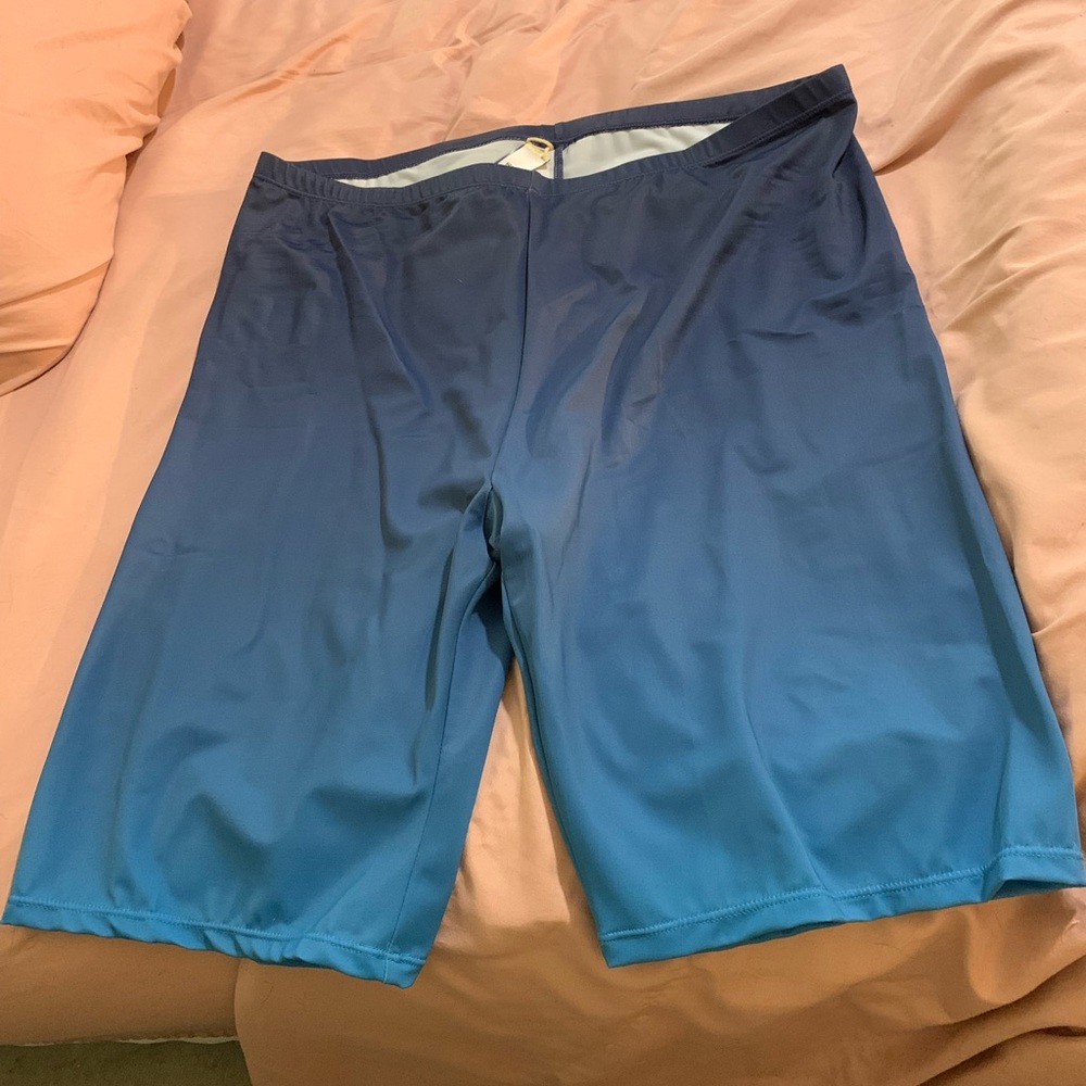 Swimsuits For All Navy and Light Blue Swim Shorts